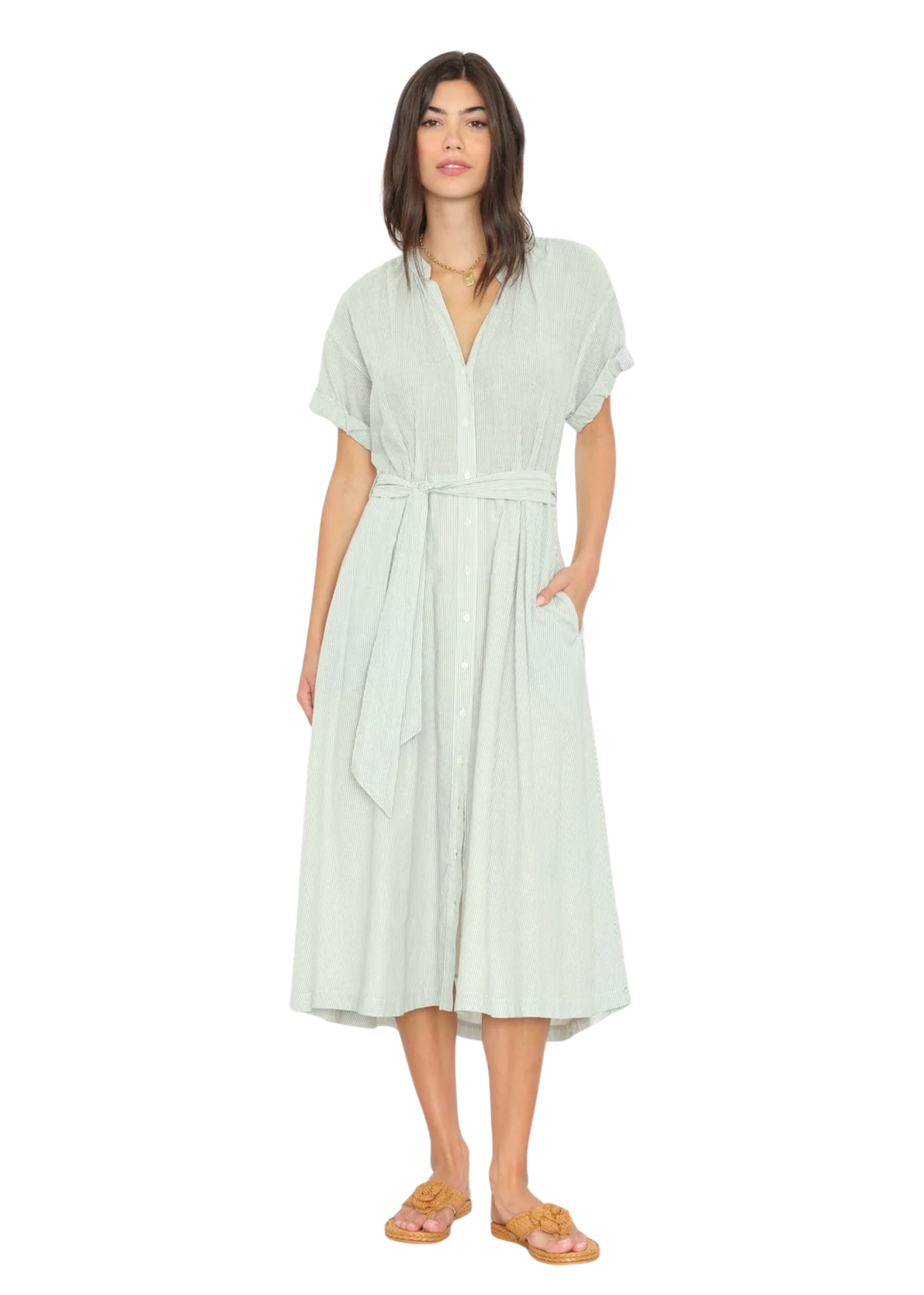 *PREORDER* Cate dress in fresh mint stripe