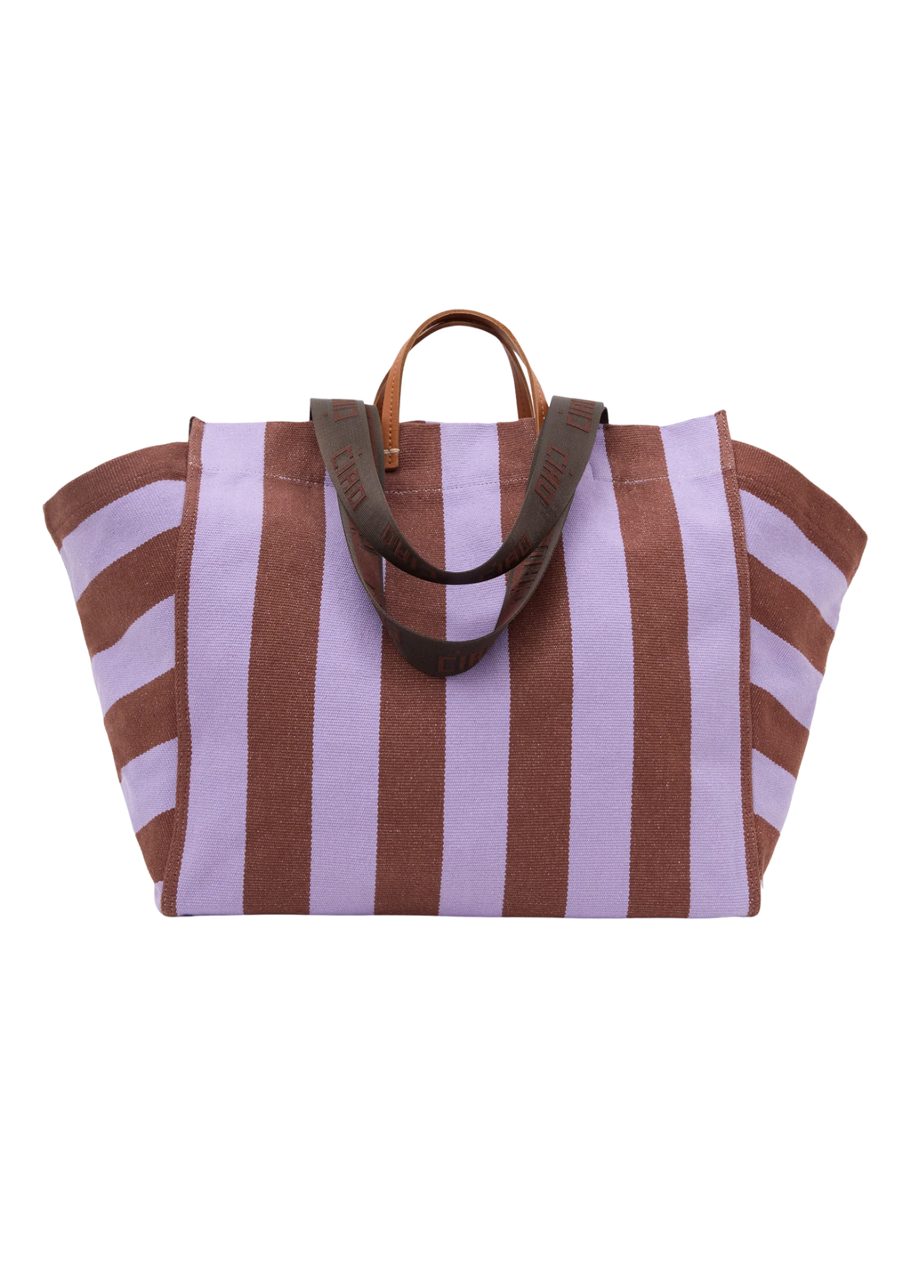 *PREORDER* La cote tote in jacaranda hazelnut canvas stripe