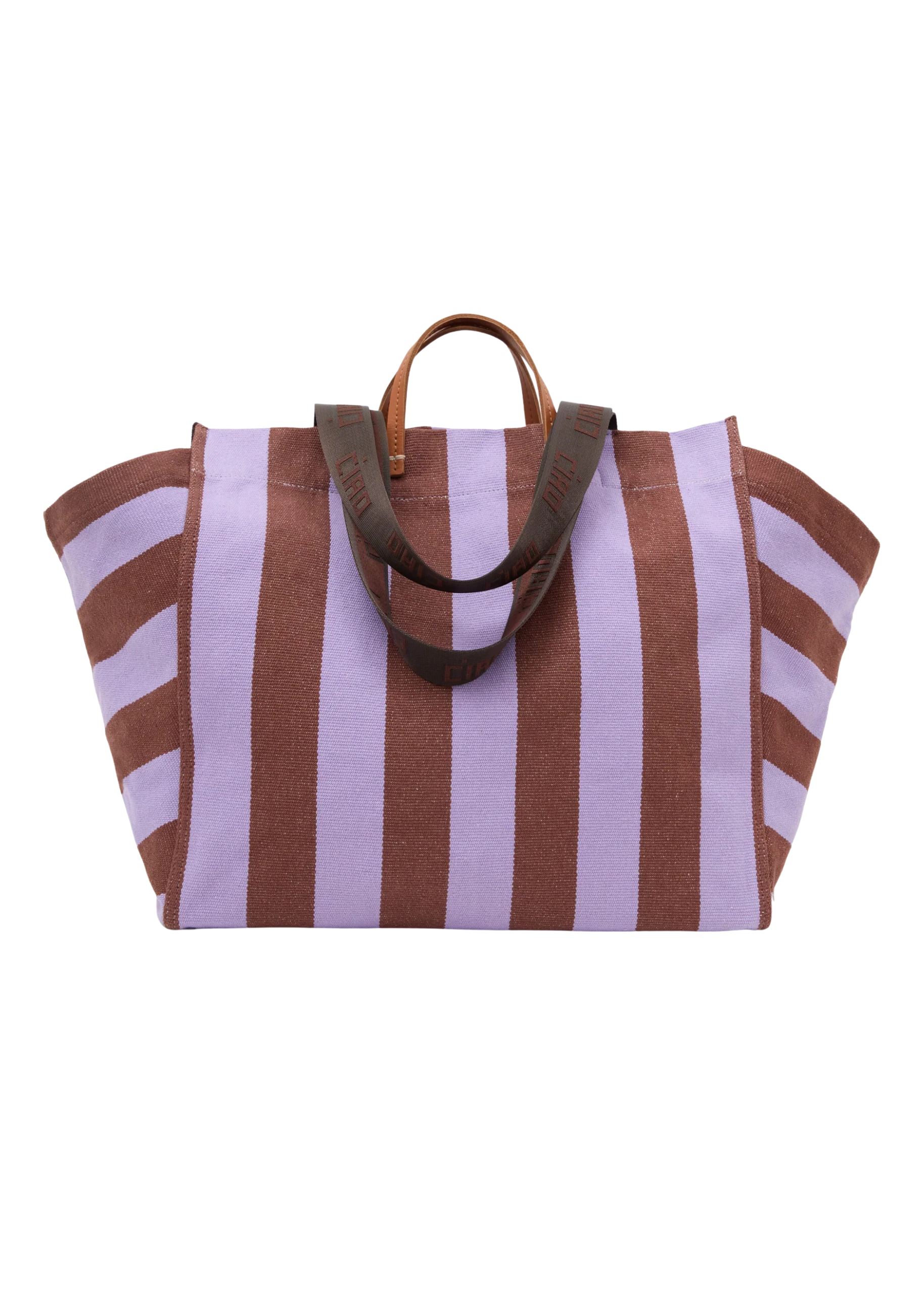 *PREORDER* La cote tote in jacaranda hazelnut canvas stripe