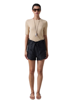 Techno taffeta shorts in black