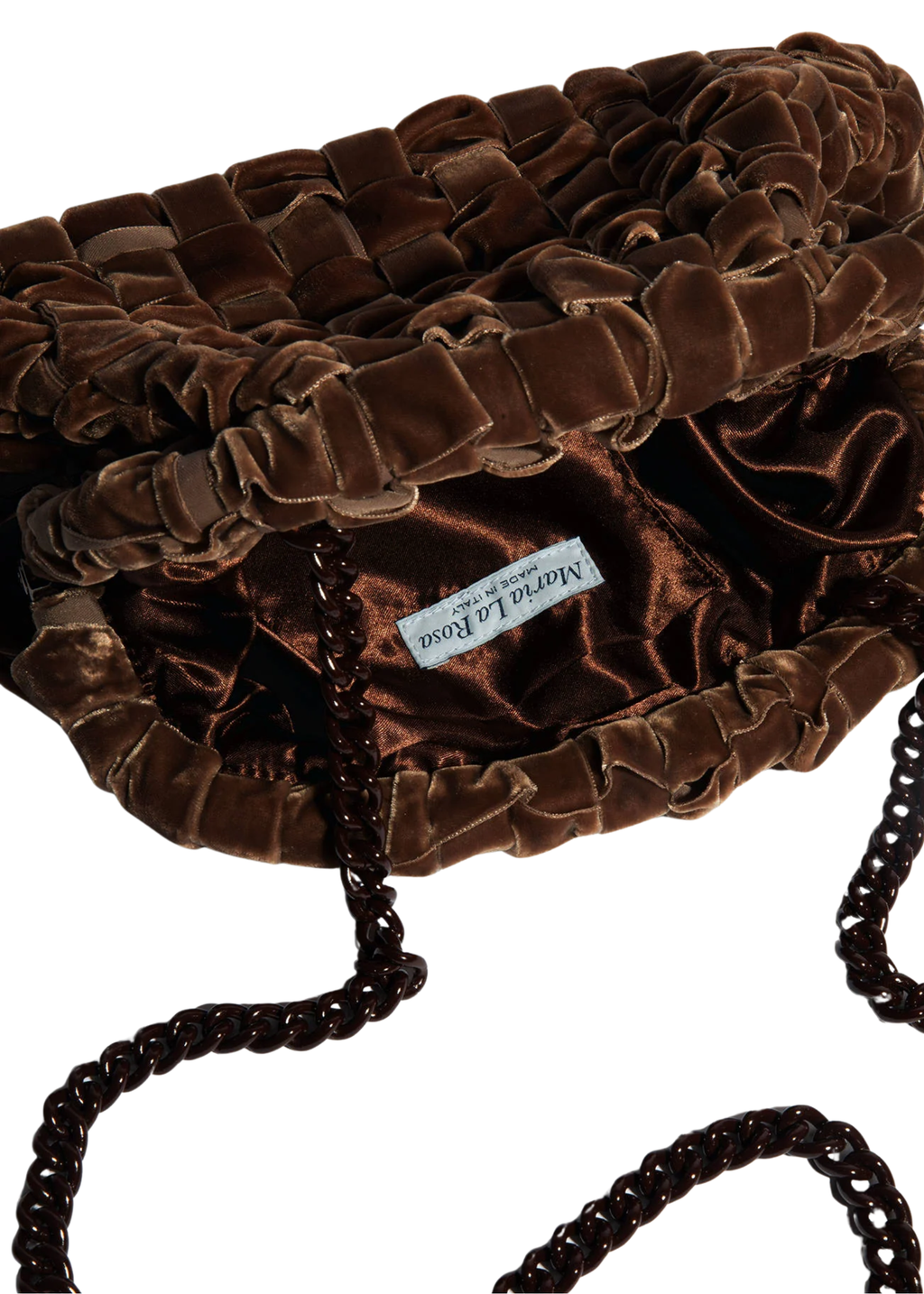 Velvet game bag in brown