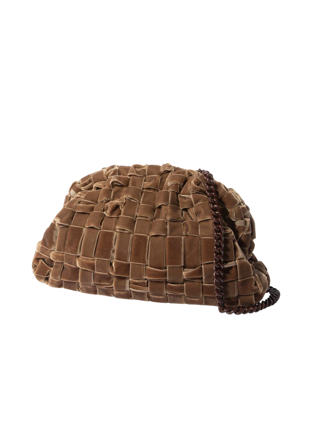 Velvet game bag in nocciola