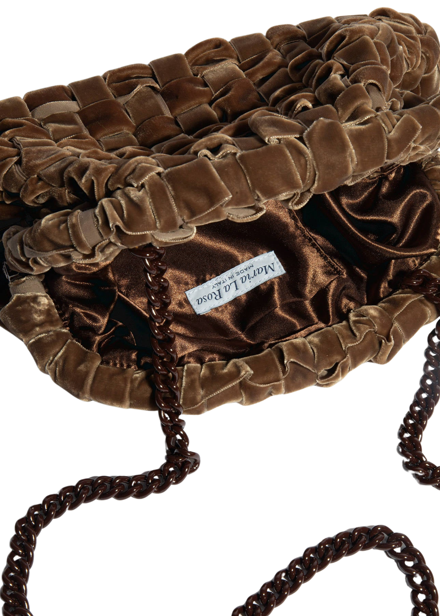 Velvet game bag in nocciola