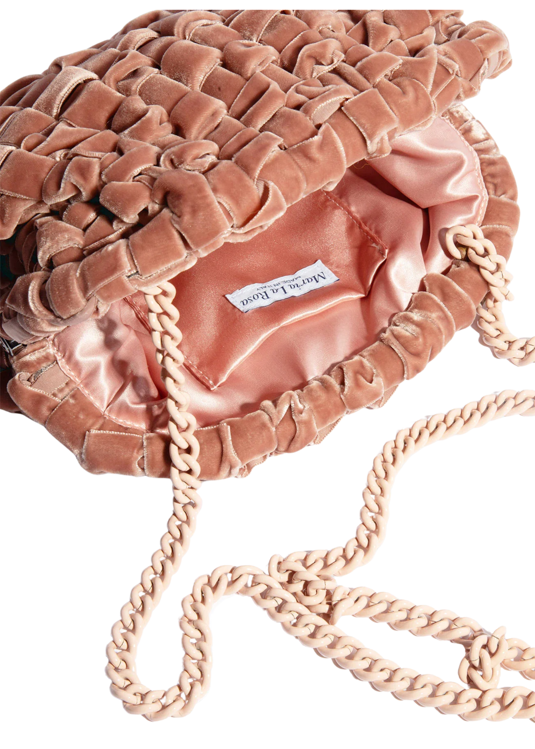 Velvet game bag in cipria