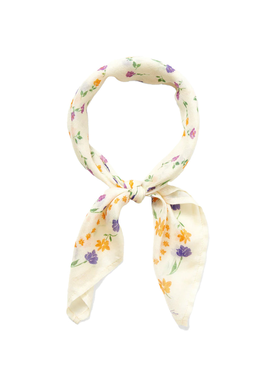 Valentina floral print bandana in cream