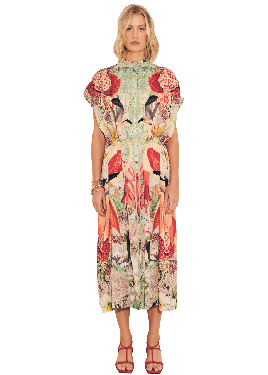 Valerie kaftan in flamingos