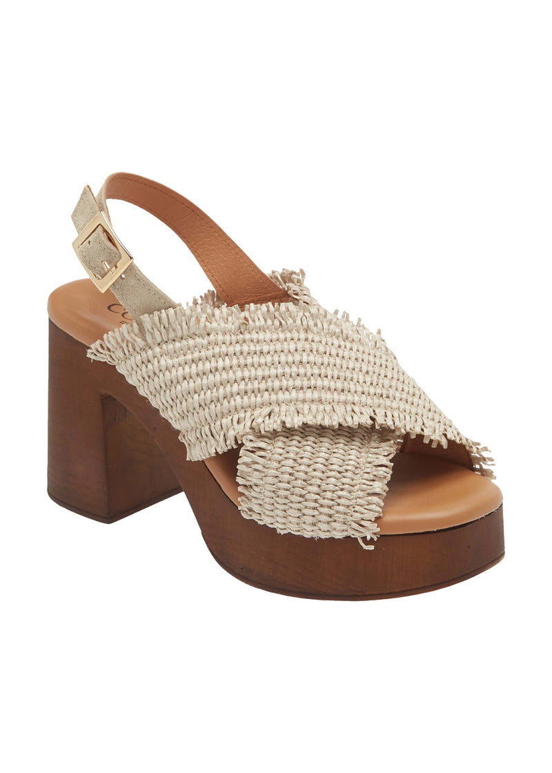 Wendy platform sandal in beige