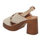 Wendy platform sandal in beige