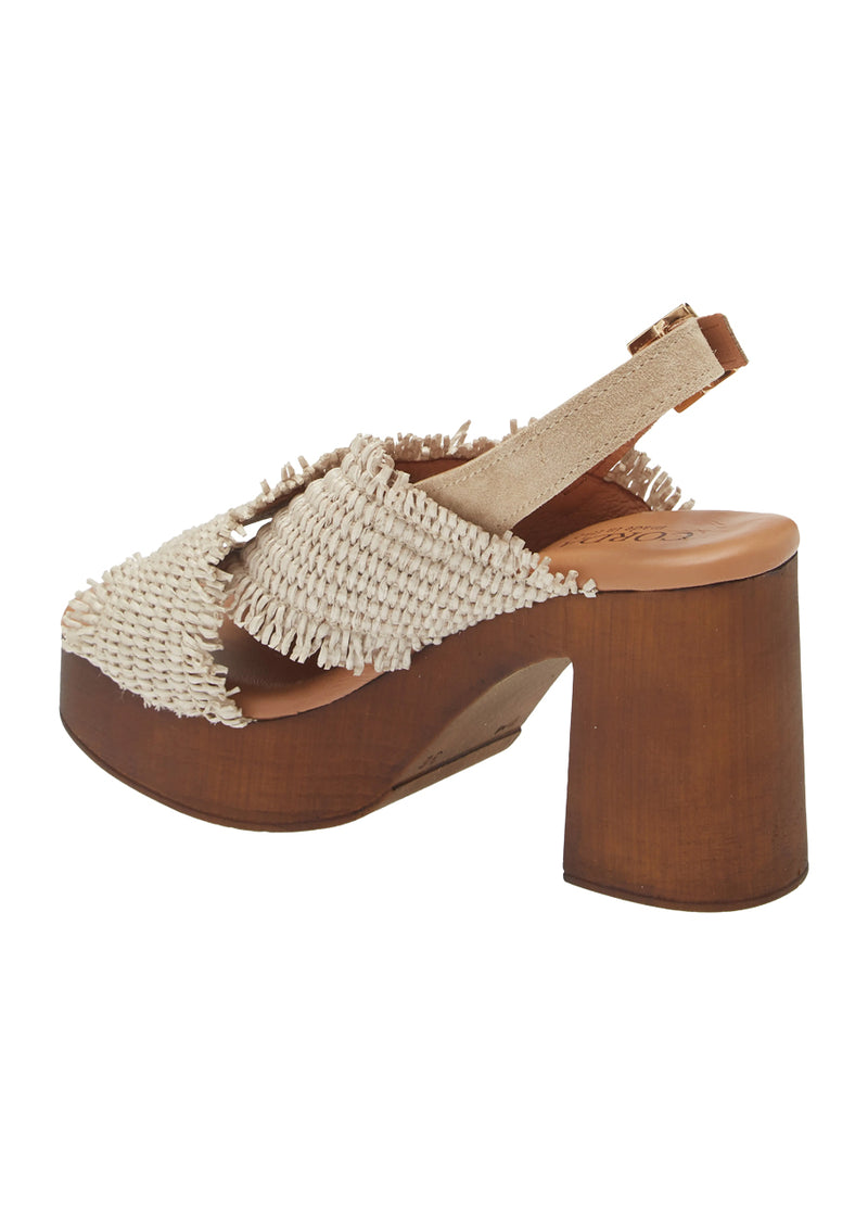 Wendy platform sandal in beige