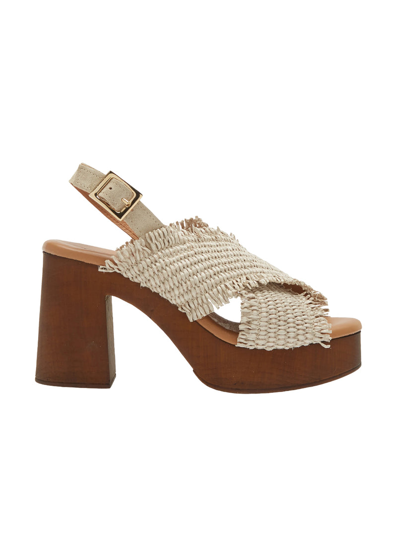 Wendy platform sandal in beige