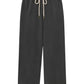 The wide leg cropped sweatpant in washed black