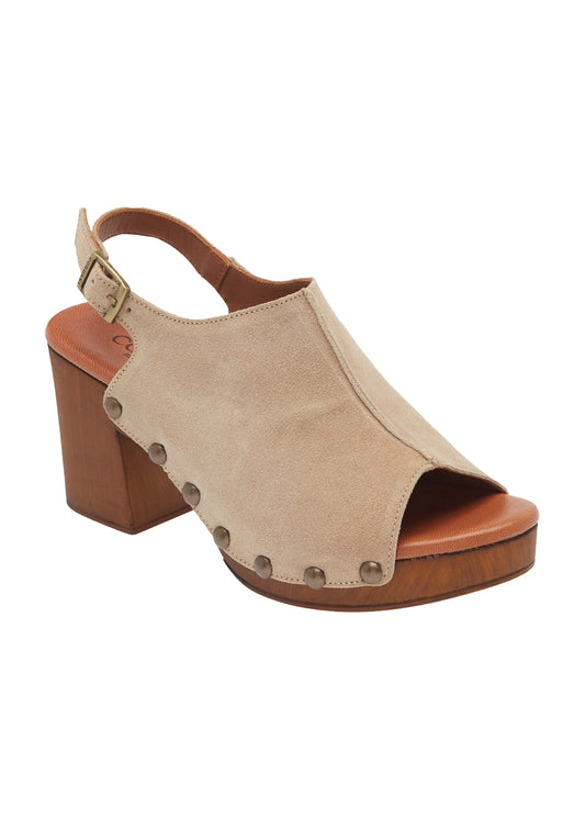 Winnie platform slingback heel in corda suede