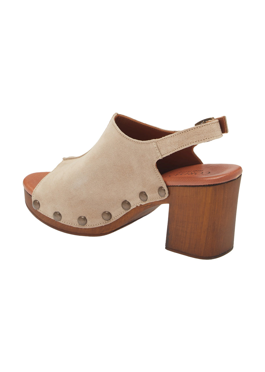 Winnie platform slingback heel in corda suede