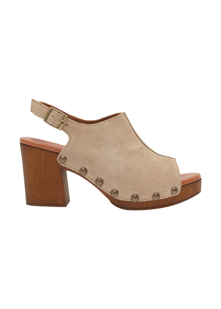 Winnie platform slingback heel in corda suede