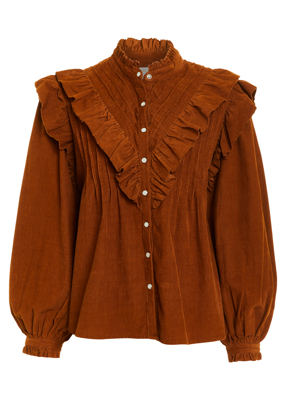 Arlo top in corduroy brown