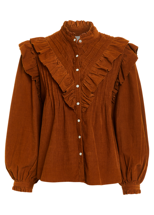 Arlo top in corduroy brown