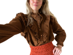 Arlo top in corduroy brown