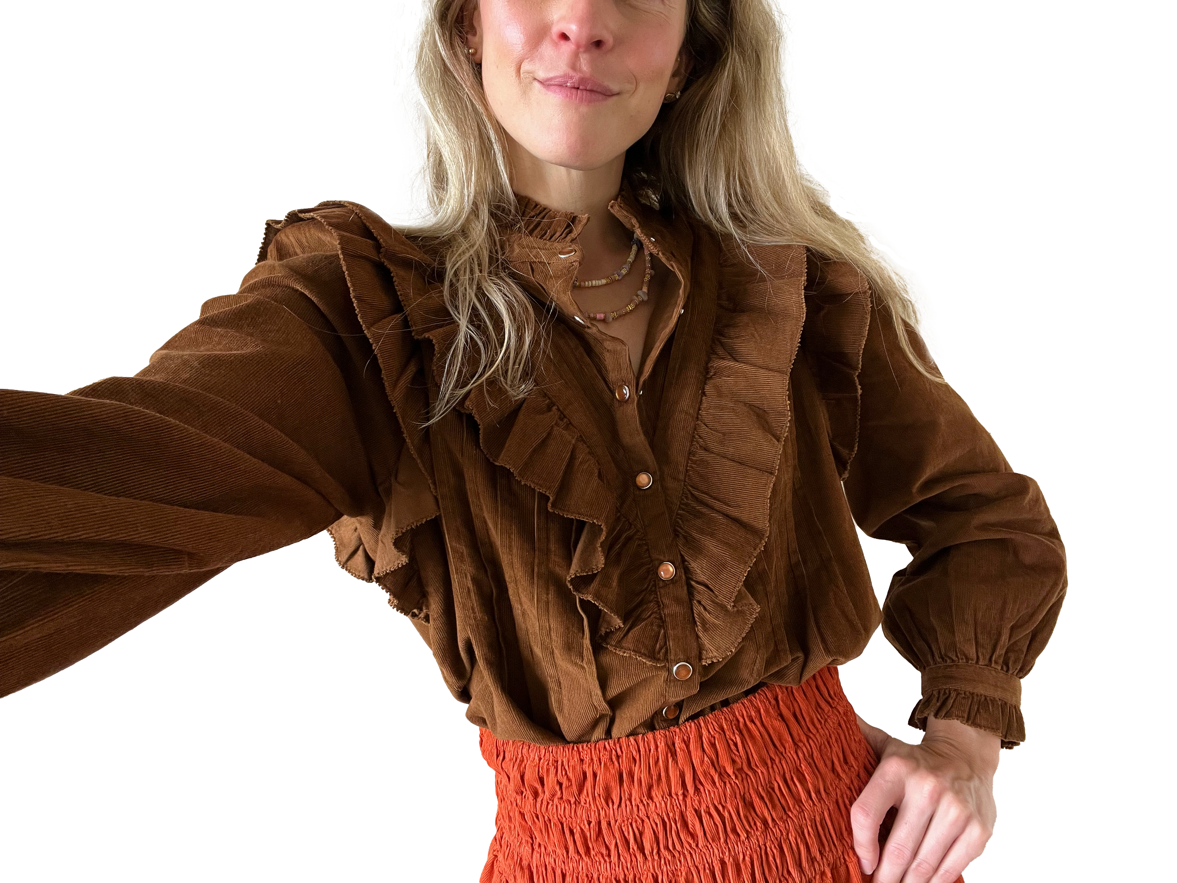 Arlo top in corduroy brown