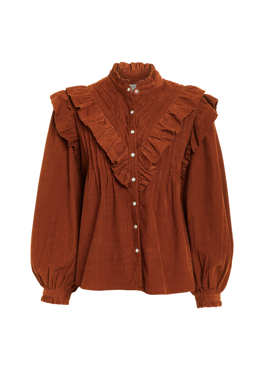 Arlo top in corduroy brown