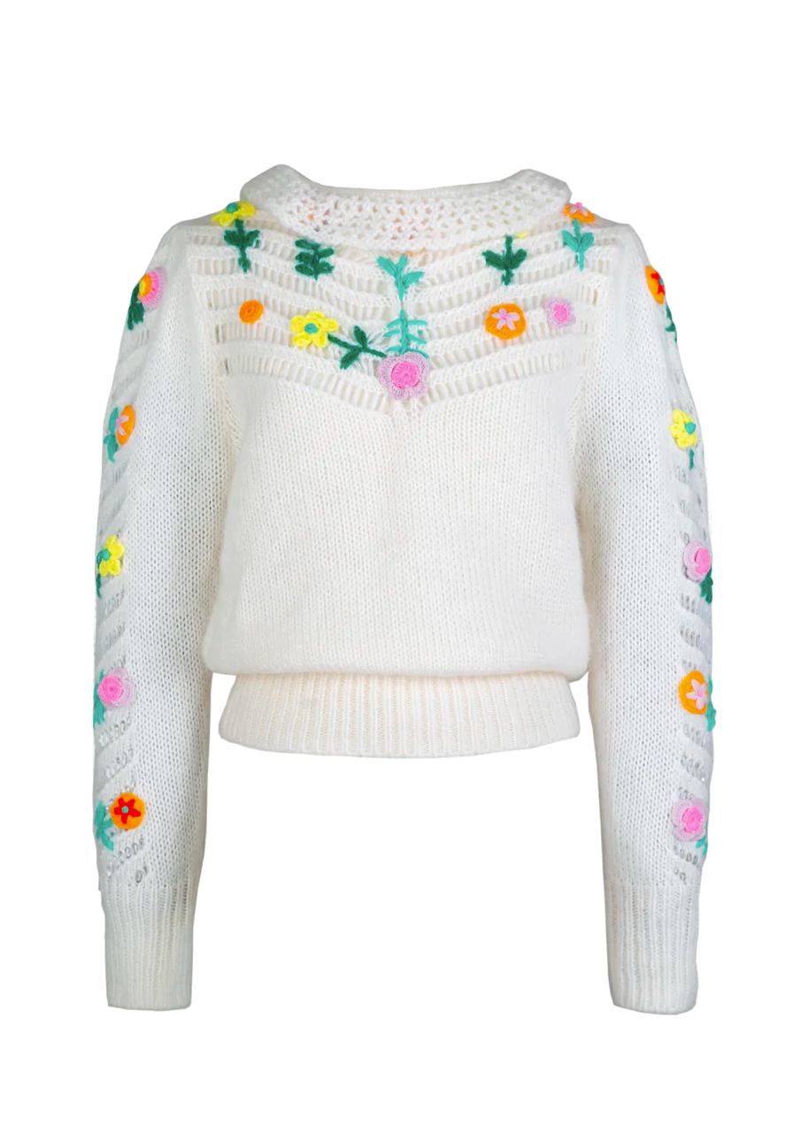 Bianca sweater in floral cream