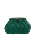 Susan clutch in dark teal mohair