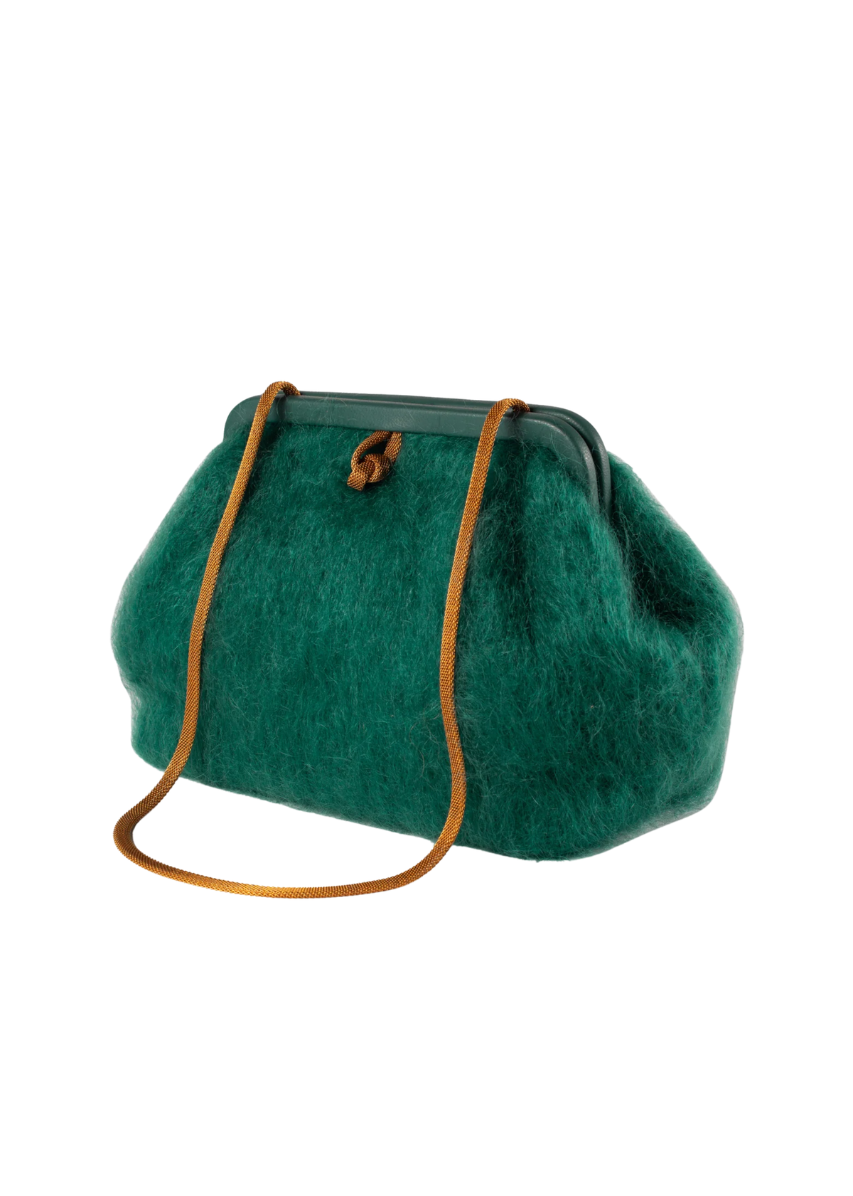 Susan clutch in dark teal mohair