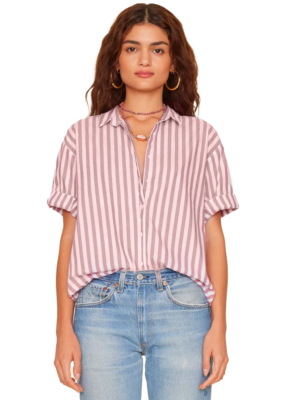 Channing shirt in fig stripe