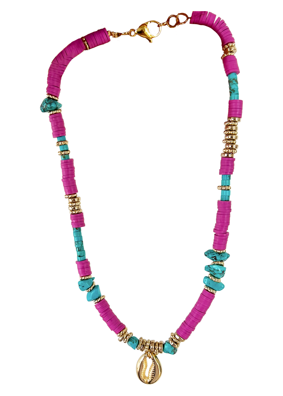 Gold cowrie necklace