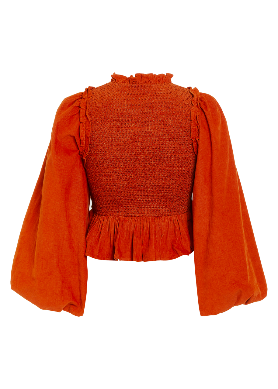 Fiona top in corduroy rust