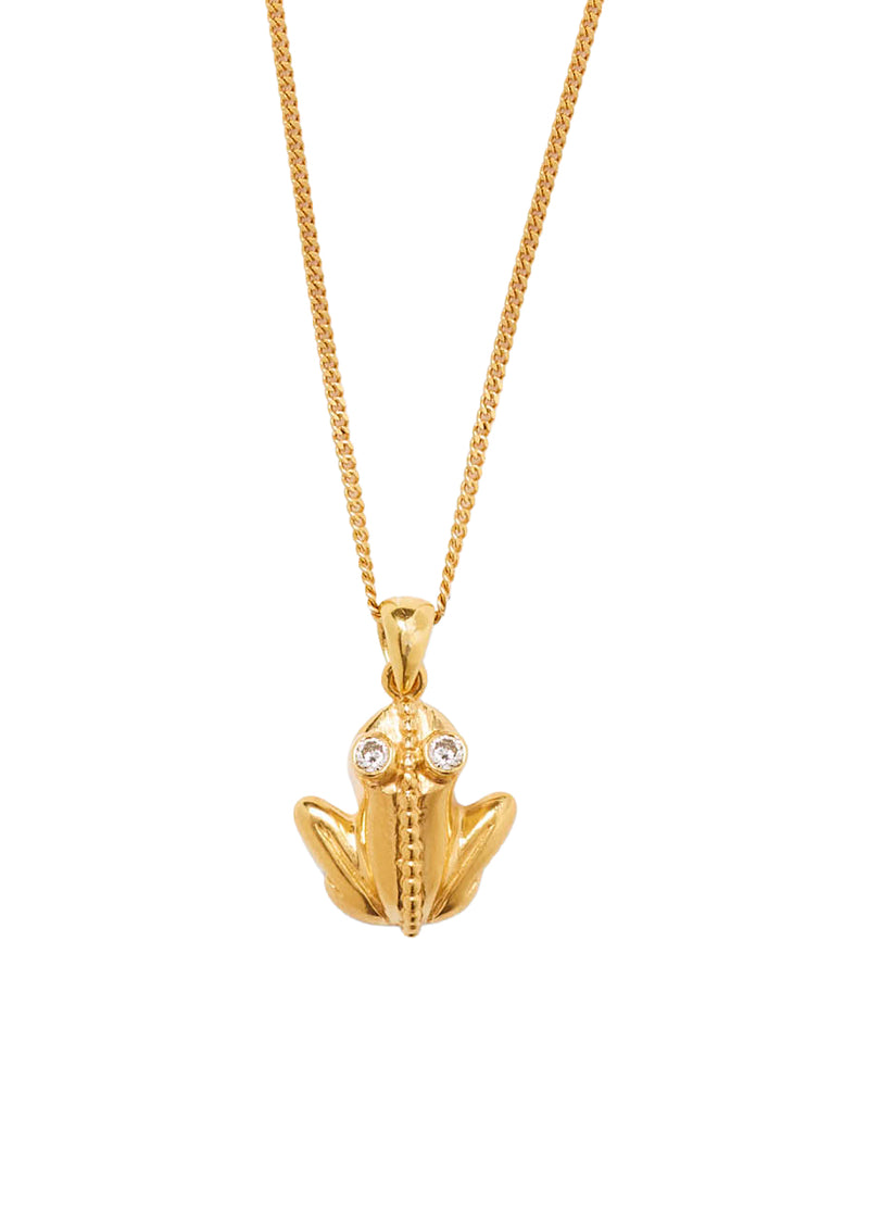 Coqui frog necklace in gold