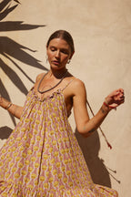 Jerusha mini dress in tulip bahamas pink