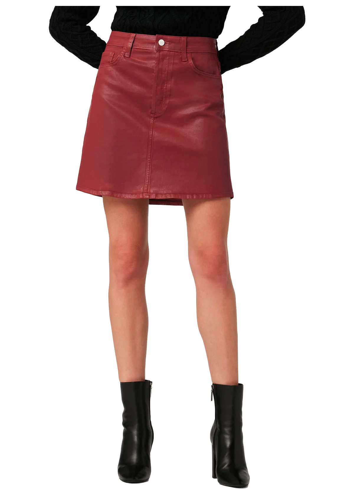 Jessica coated skirt in burnt henna