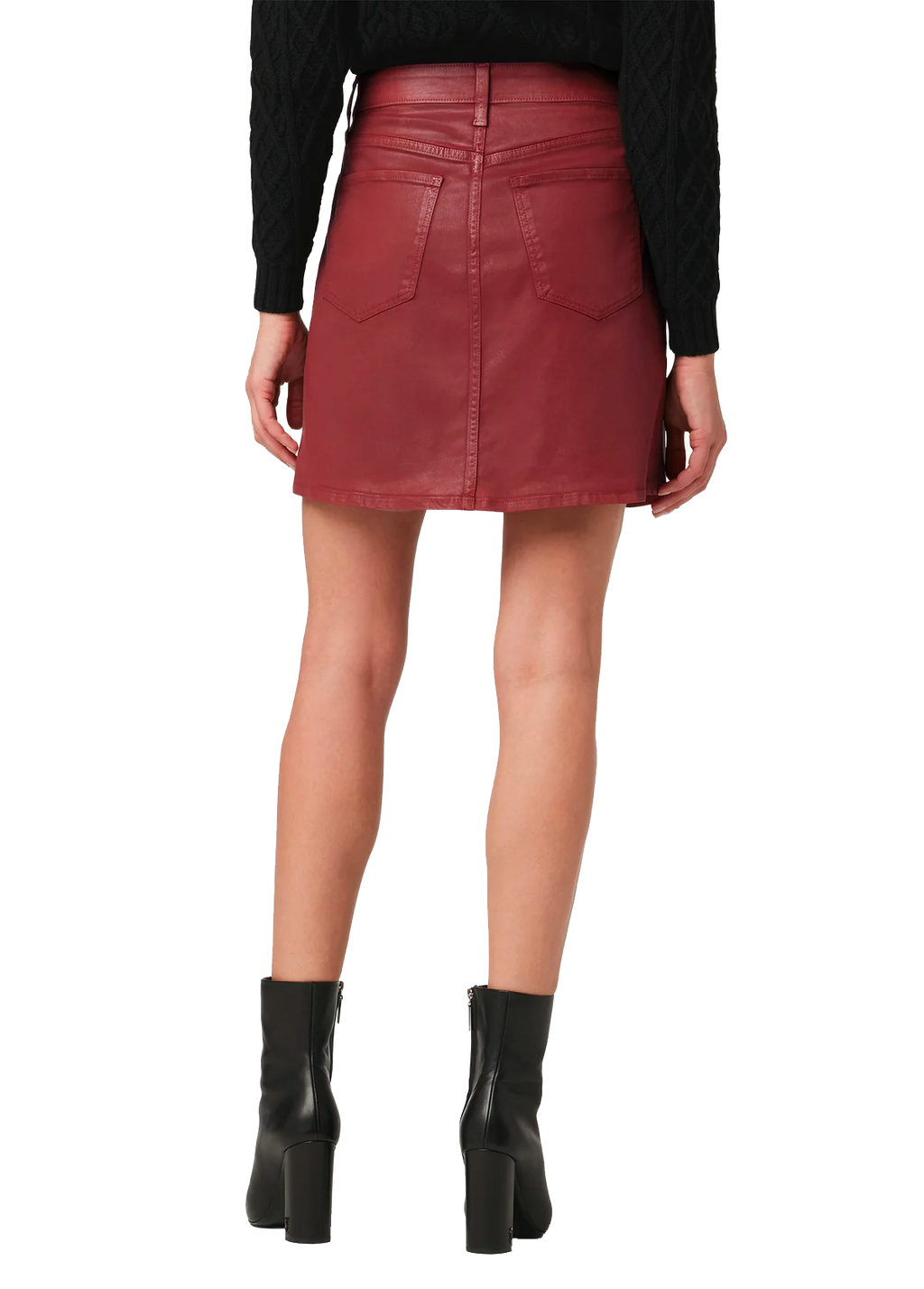 Jessica coated skirt in burnt henna
