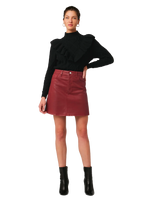 Jessica coated skirt in burnt henna