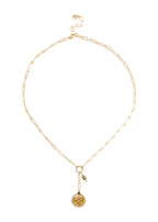 Josephine coin necklace with green tourmaline