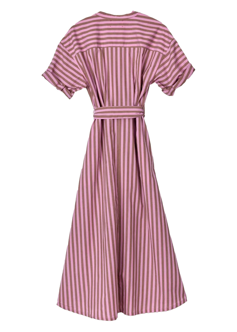 Liora dress in fig stripe