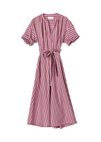 Liora dress in fig stripe