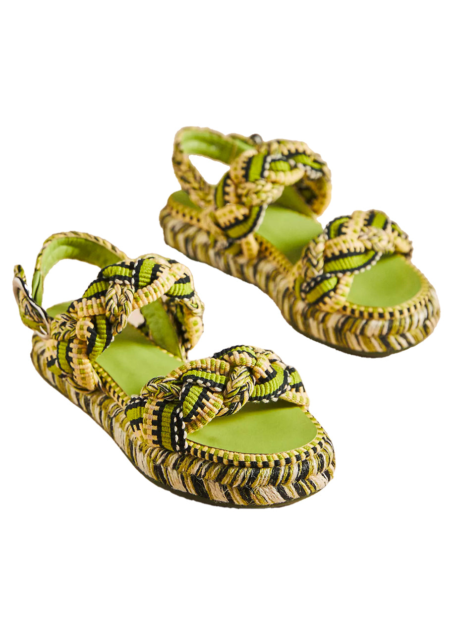 Maria braided flatform sandals in olive