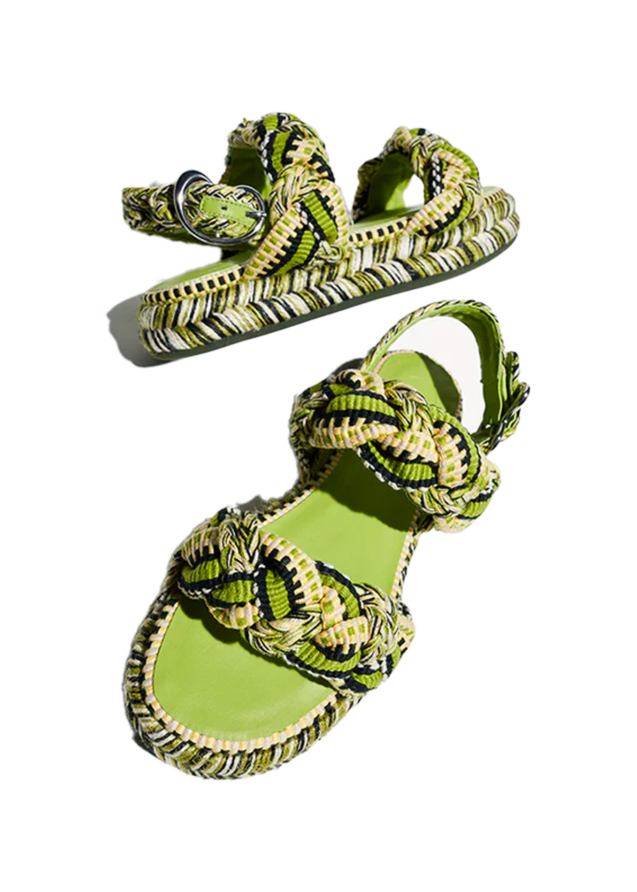Maria braided flatform sandals in olive