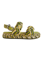 Maria braided flatform sandals in olive