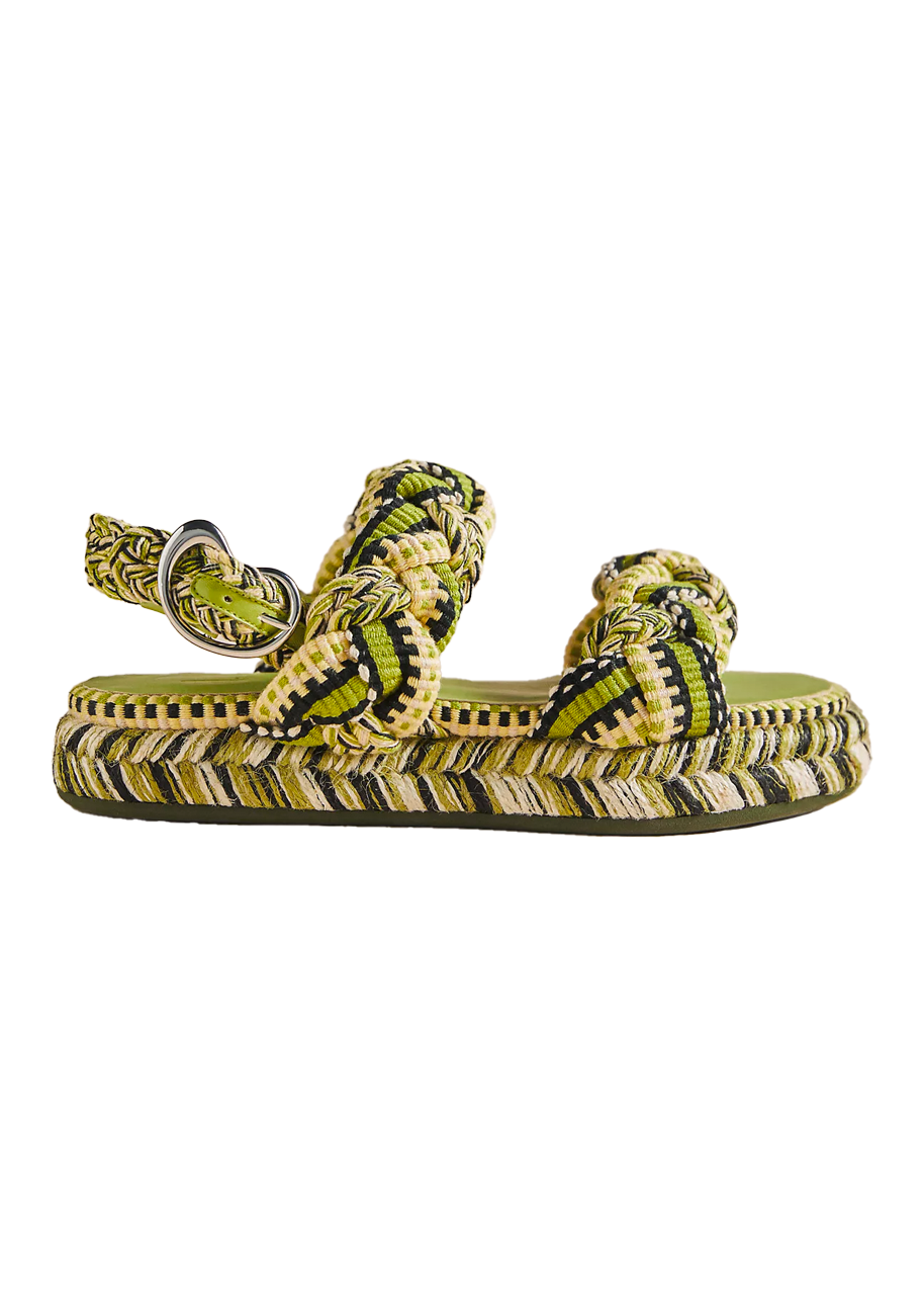 Maria braided flatform sandals in olive