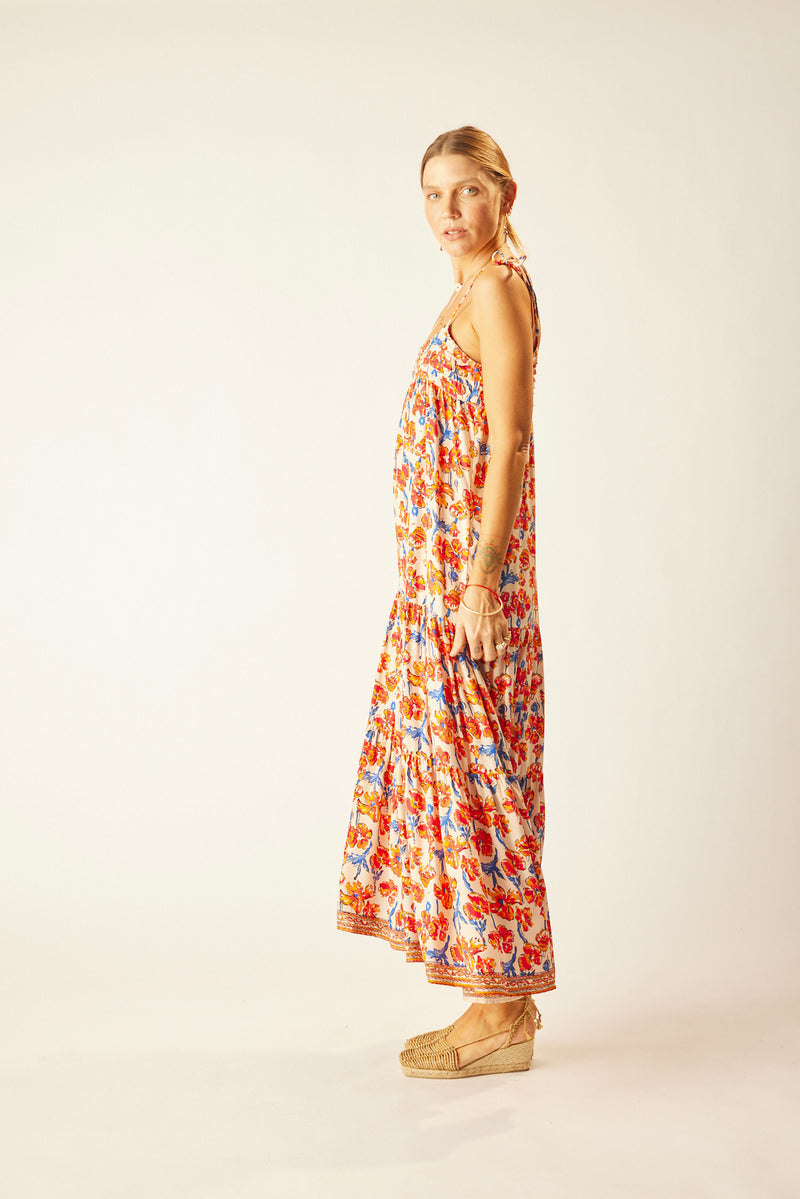 Melanie dress in clementine silk