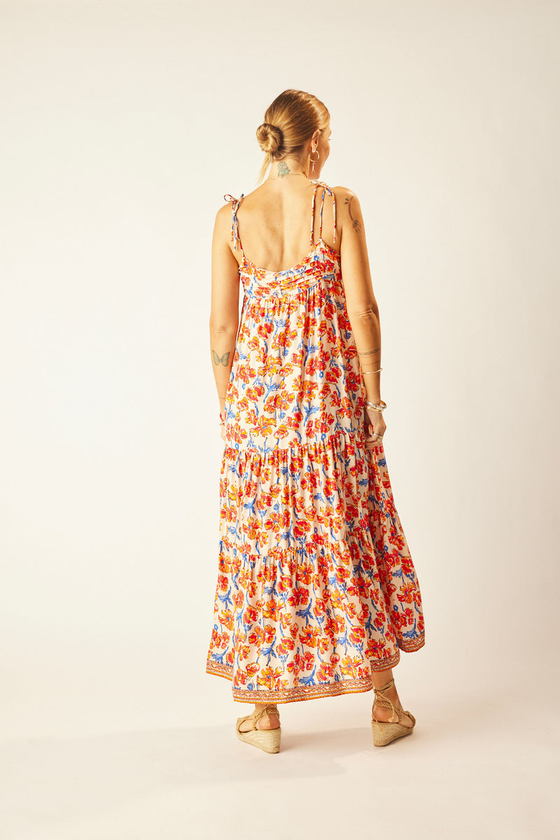 Melanie dress in clementine silk