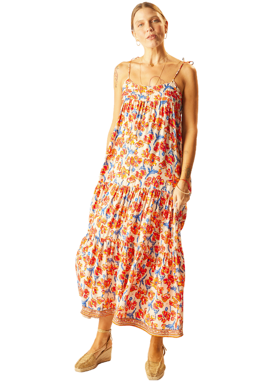 Melanie dress in clementine silk