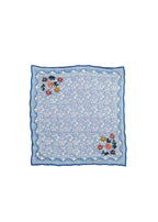 Posy embroidered bandana in porcelain blue