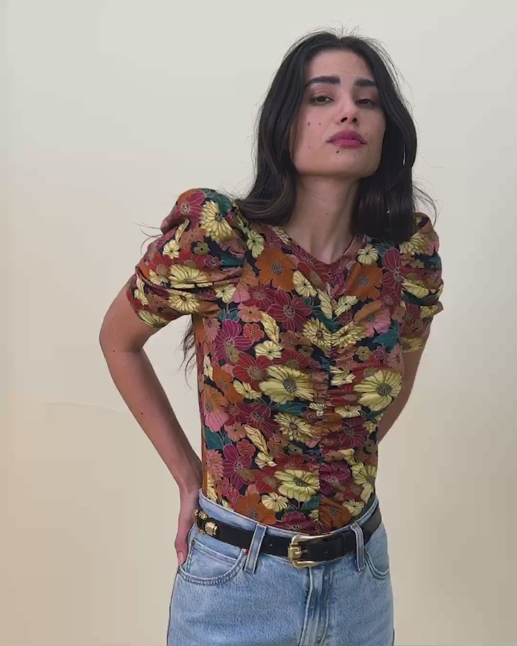 Gael gathered tee in kimono