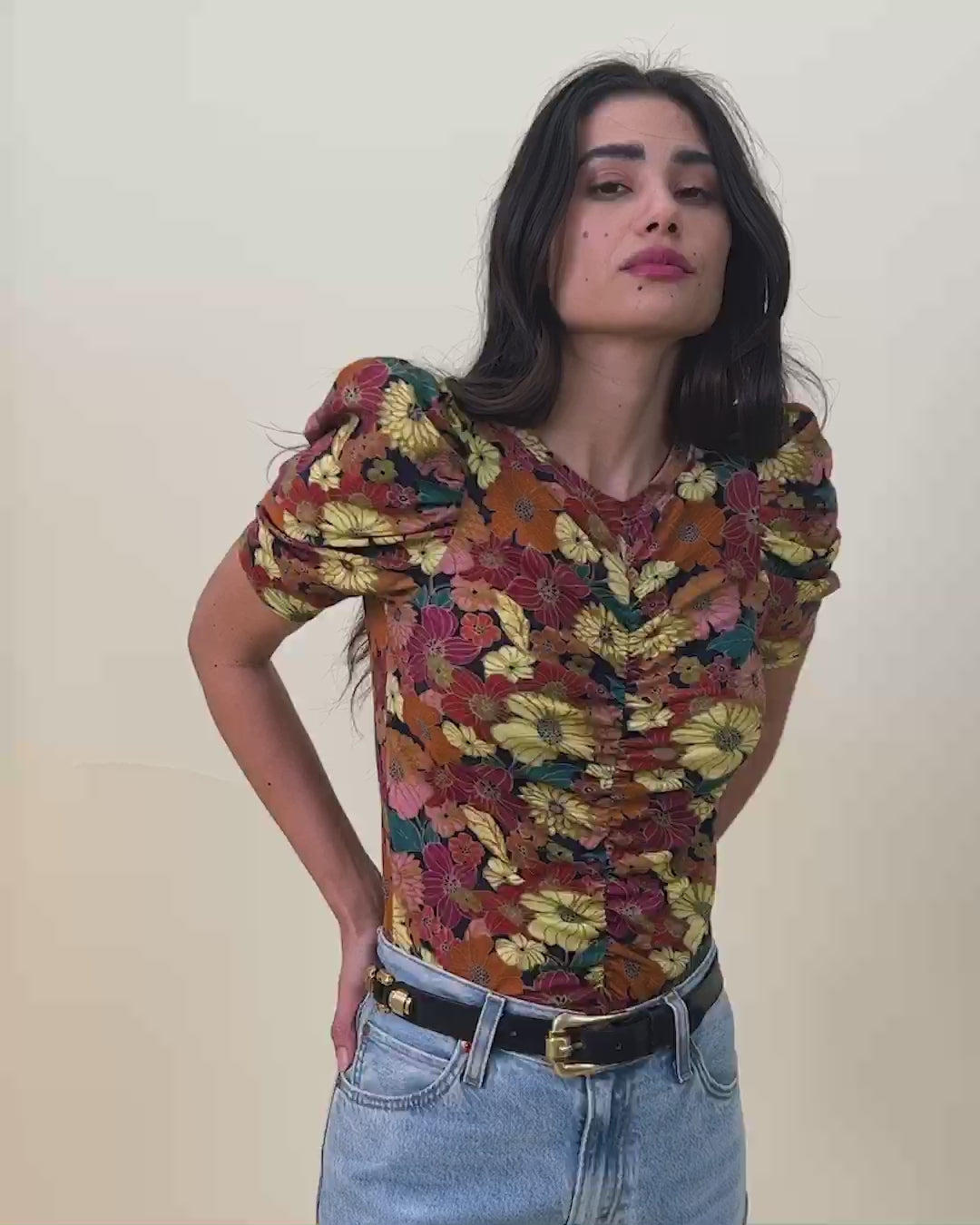 Gael gathered tee in kimono