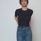 Lilia ruched bust tee in jet black