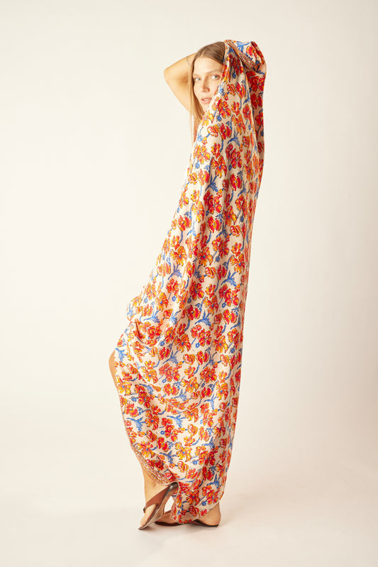 Sarong in clementine silk