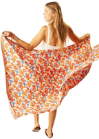 Sarong in clementine silk